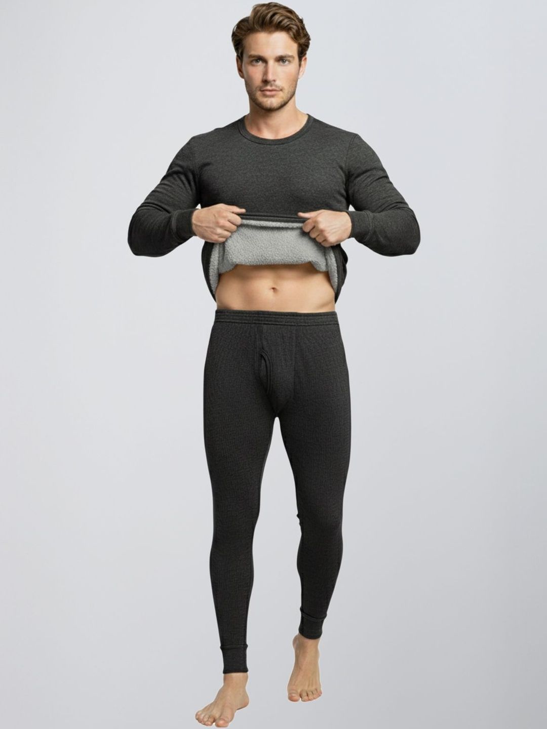 Lux Cozi Lux Cozi Round Neck Thermal Set Myntra sale