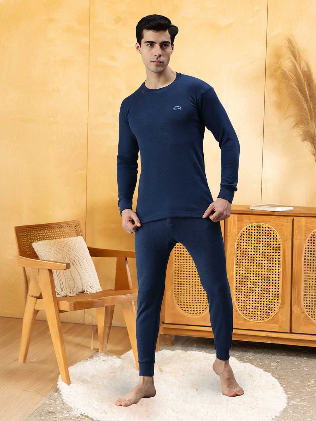 Lux Cottswool Lux Cottswool Blue Thermal Clothing Set Myntra sale
