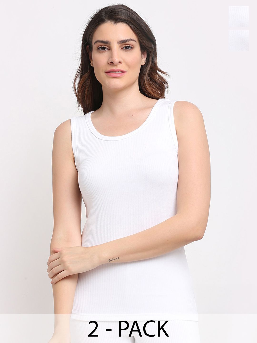 Aerowarm Pack Of 2 Ribbed Sleeveless Thermal Tops Myntra sale