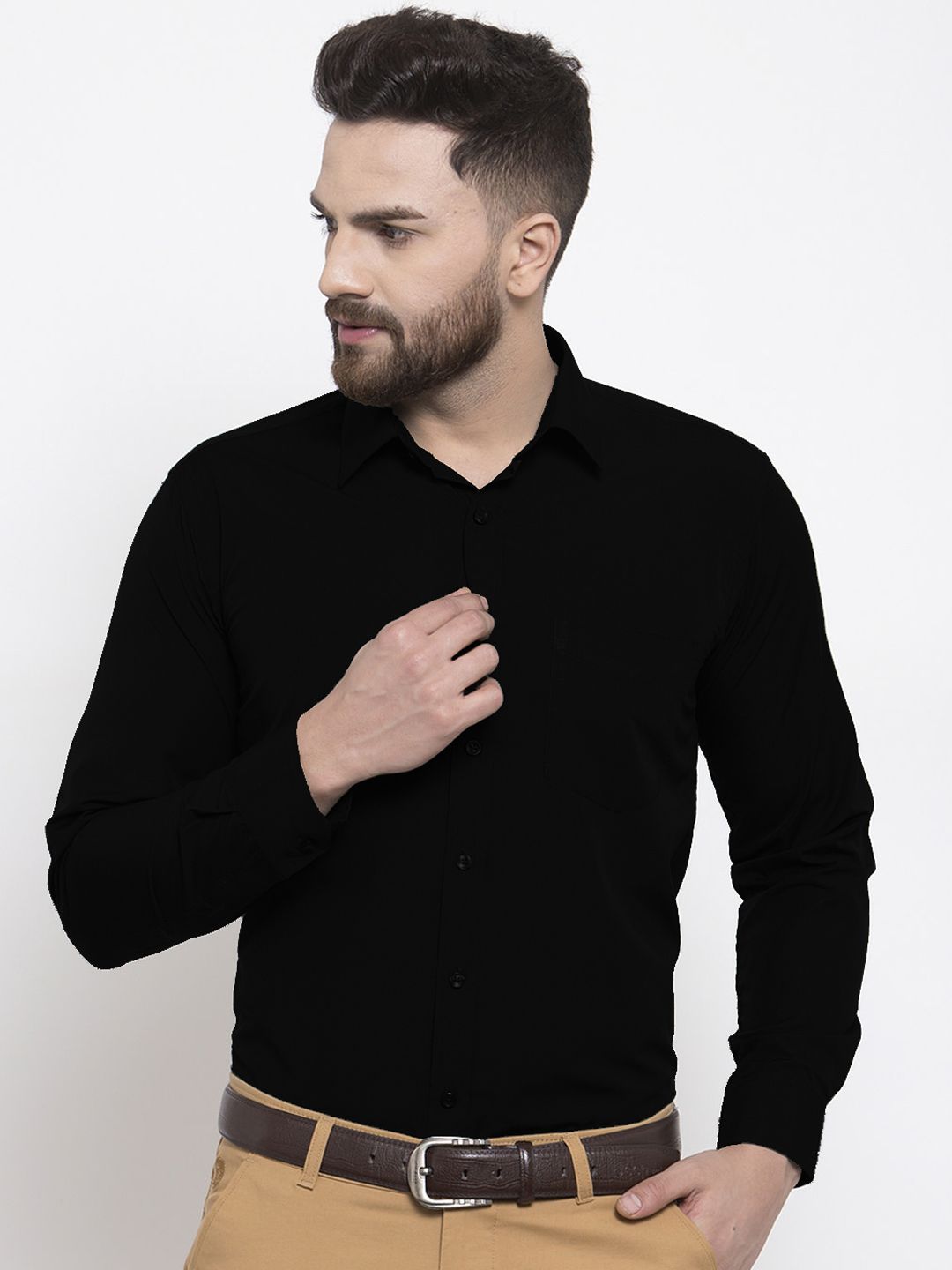 English Navy Men Black Slim Fit Formal Shirt Myntra sale