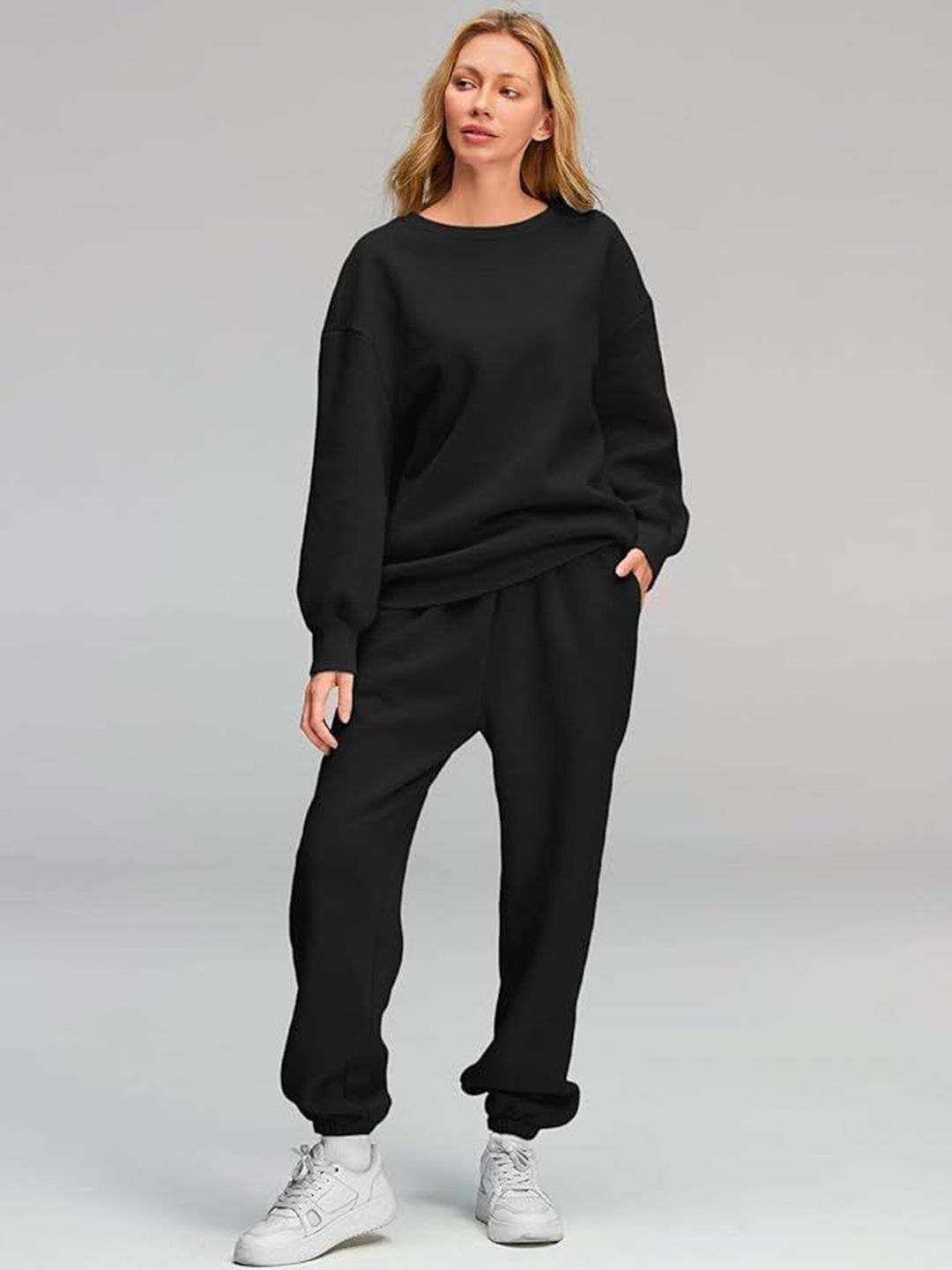 Q-rious Women Oversize Sweatshirt & Joggers Co-ord Set Myntra sale