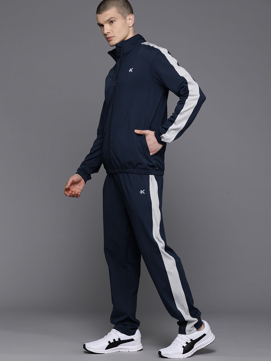 HRX by Hrithik Roshan Men Striped Rapid-Dry Sports Tracksuit Myntra sale