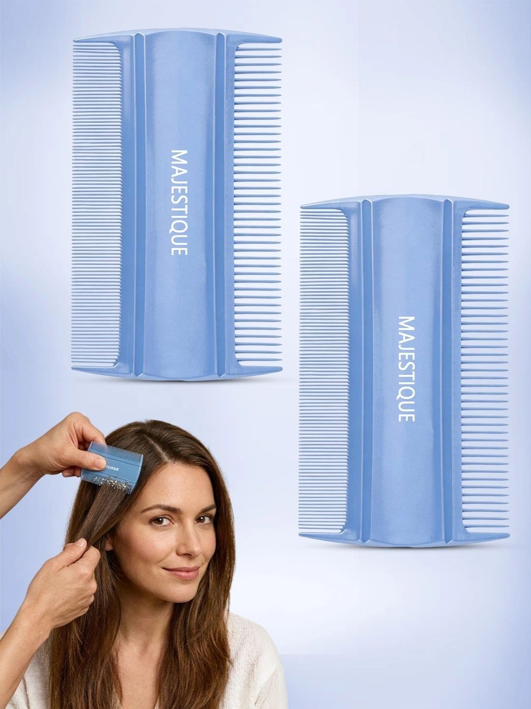 MAJESTIQUE Set Of 2 Double-Sided Lice & Nit Removal Comb Myntra sale