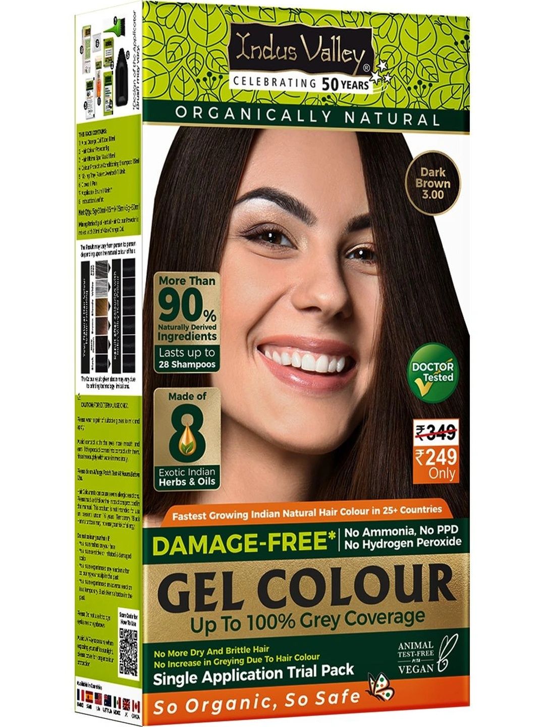 Indus Valley Damage Free Gel Hair Colour 65 g - Dark Brown 3.0 Myntra sale