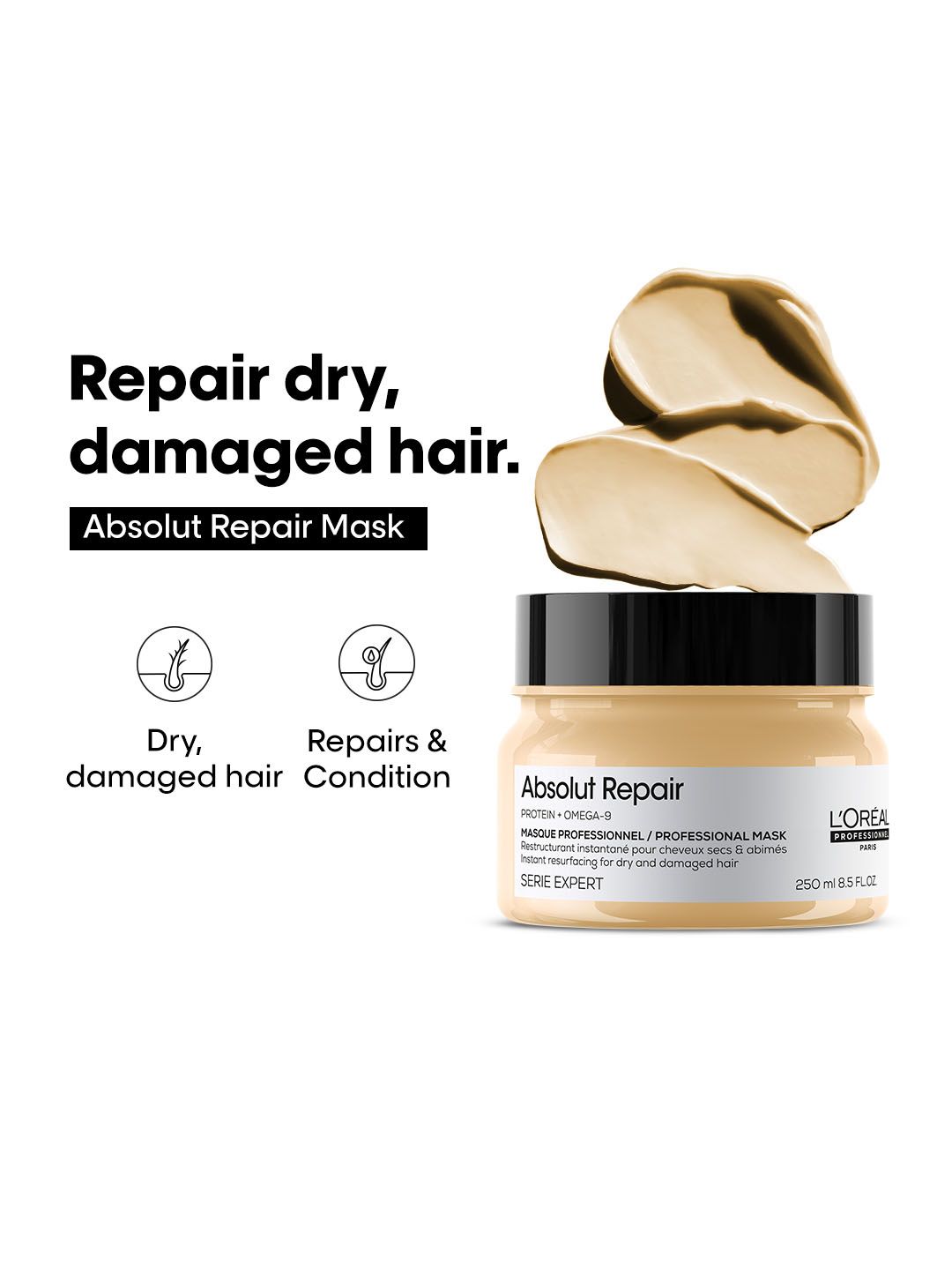 LOreal Professionnel Absolut Repair Mask For Dry Hair with Protein & Omega-9 - 250ml Myntra sale