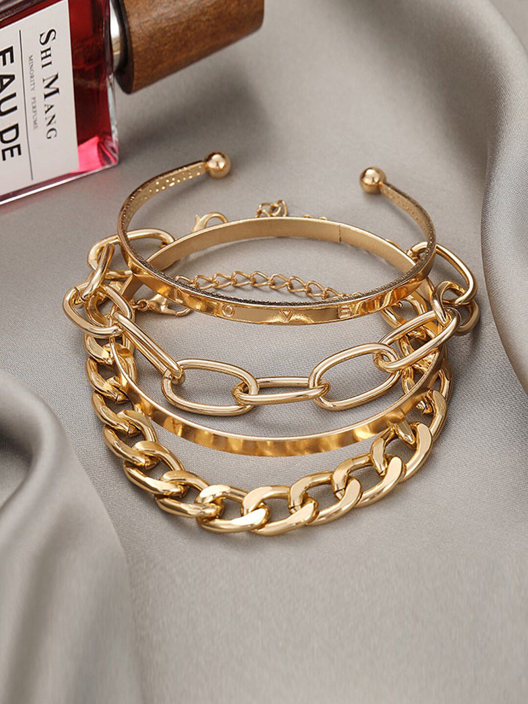 Jewels Galaxy Women Gold-plated Set Of 4 Wraparound Bracelet Myntra sale