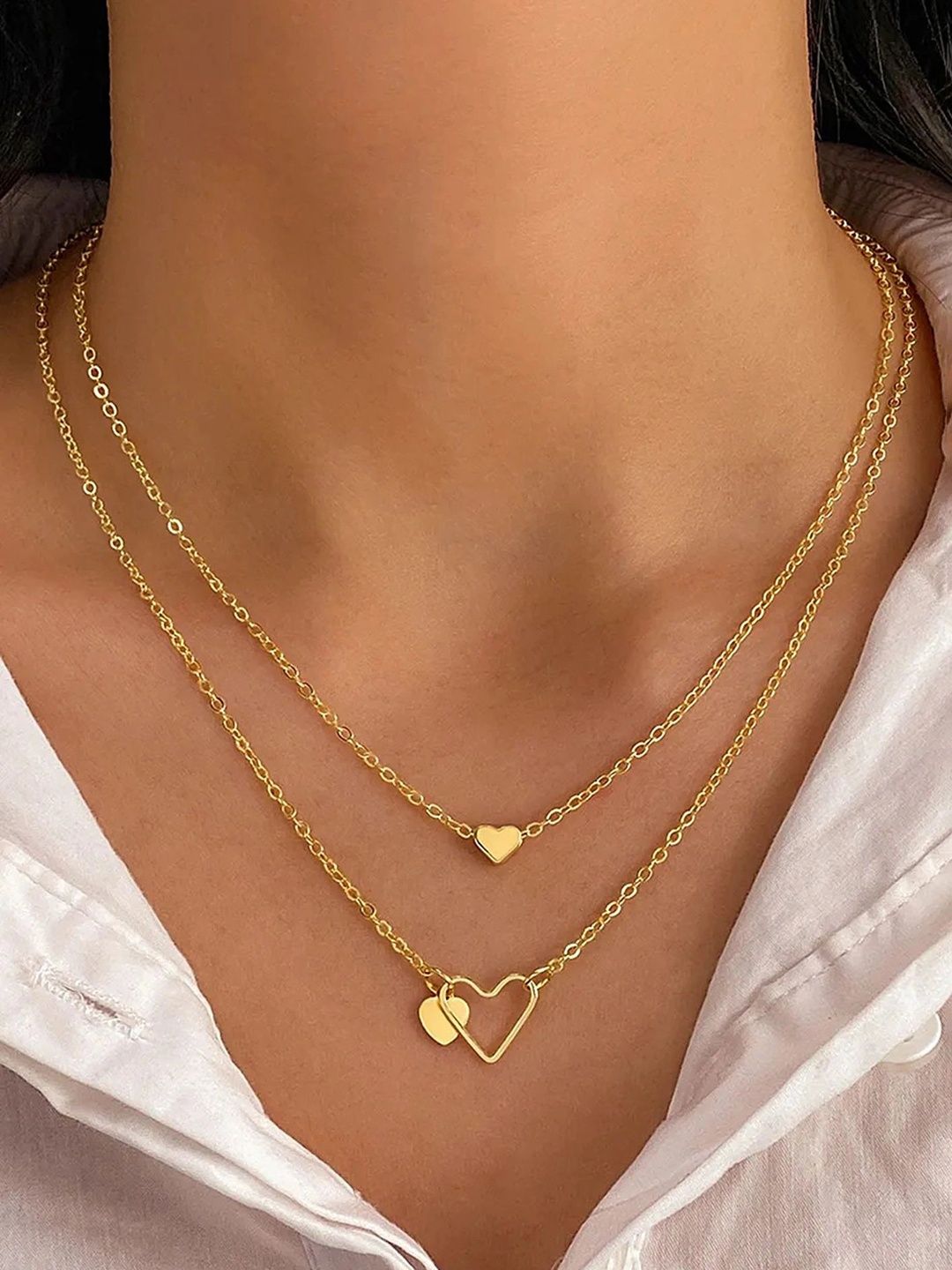LULU & SKY Gold-Plated Layered Necklace Myntra sale