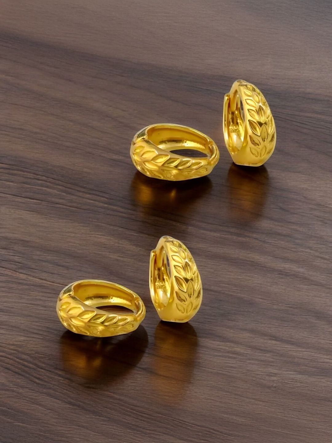 MA FASHION Set Of 2 Unisex Gold-Plated Circular Shaped Hoop Earrings Myntra sale