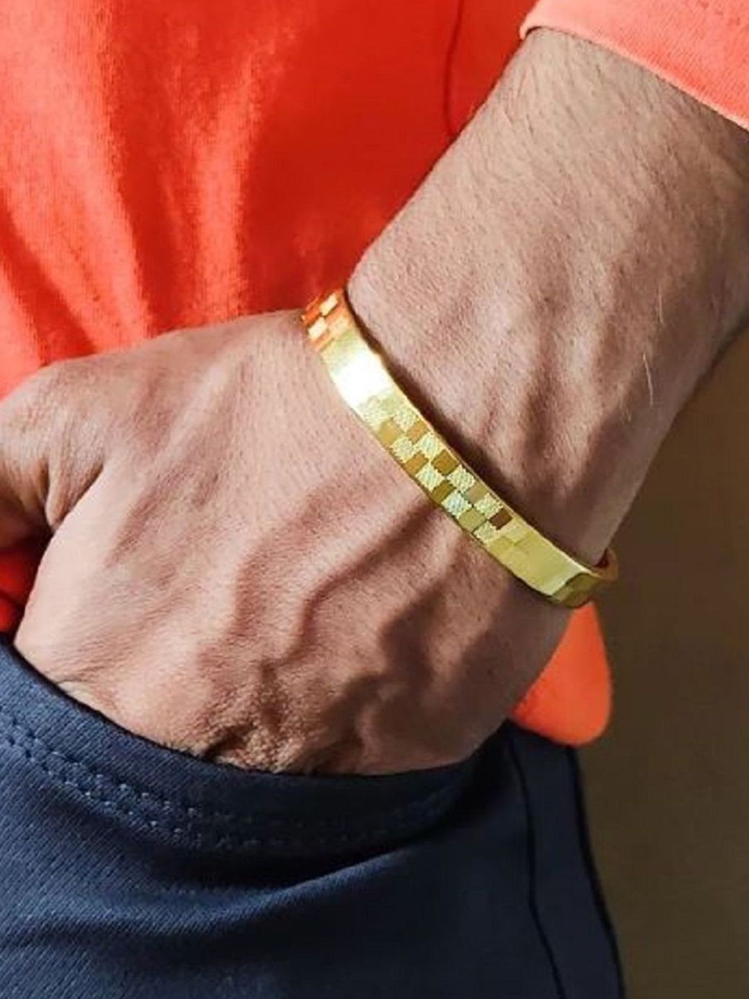 WATCHSTAR Unisex Gold-Plated Stainless Steel Enamelled Kada Bracelet Myntra sale