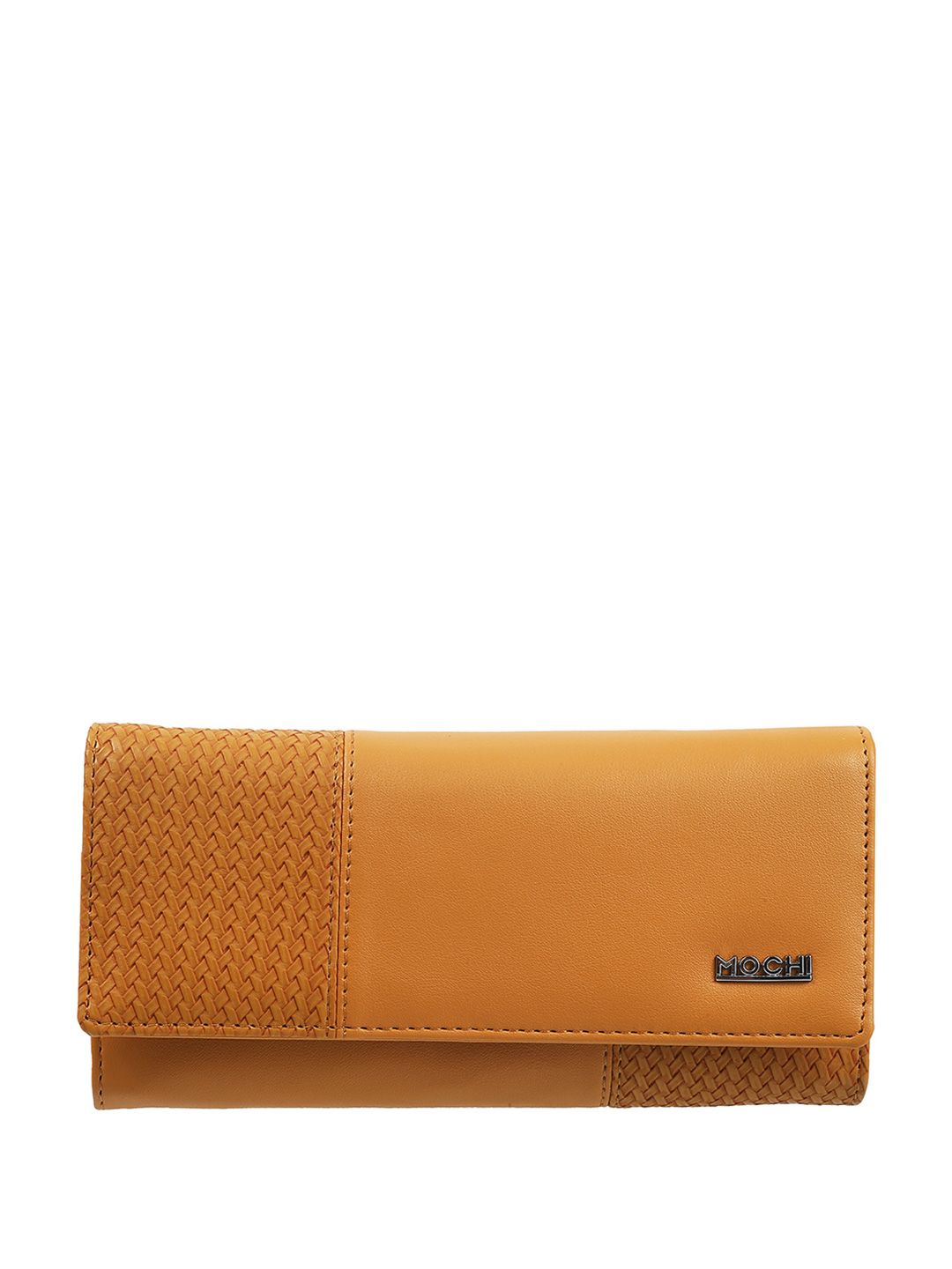 Mochi Mochi Yellow & Brown Textured Purse Clutch Myntra sale