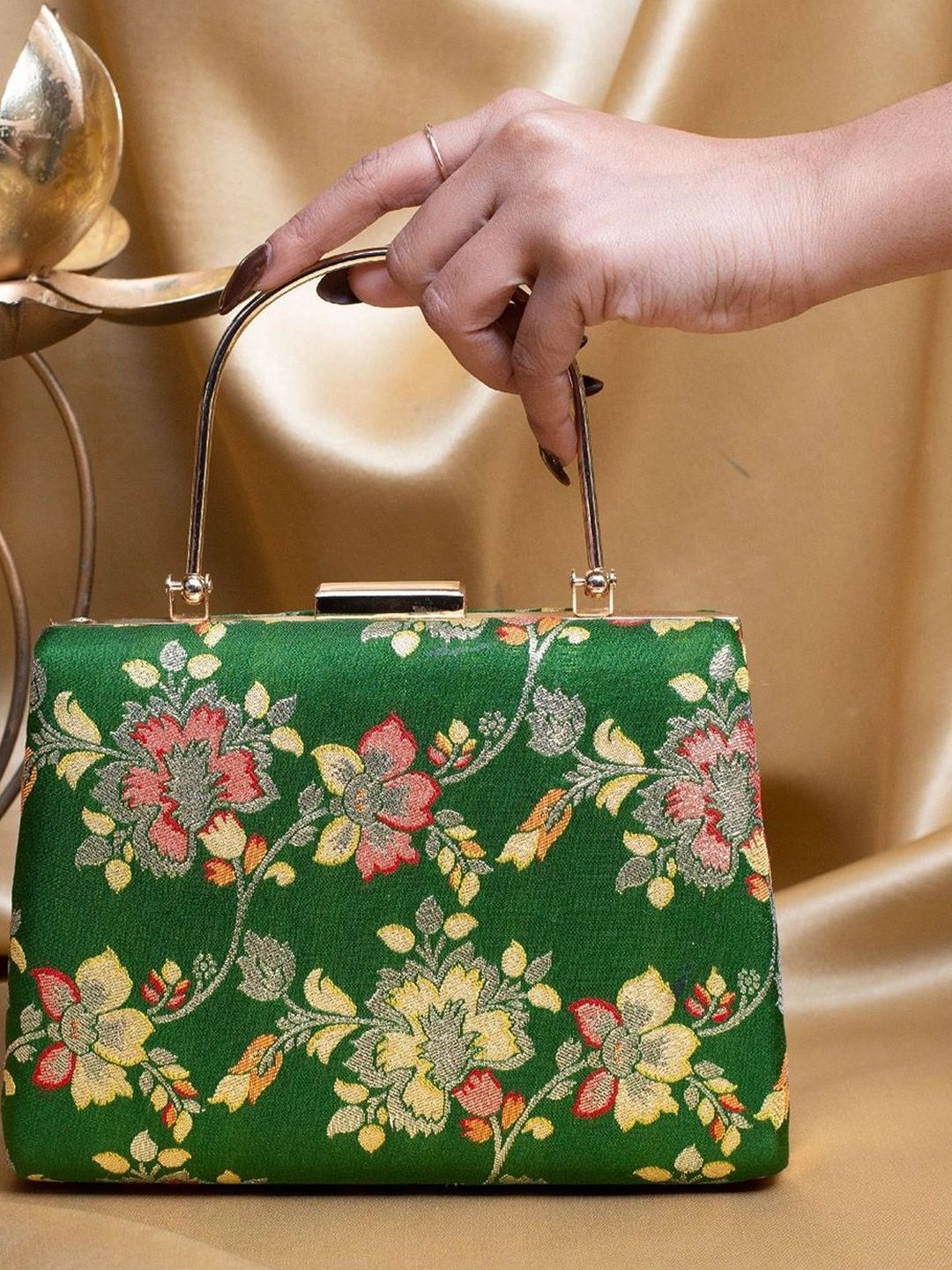 Anouk Anouk Embroidered Embellished Box Clutch Myntra sale