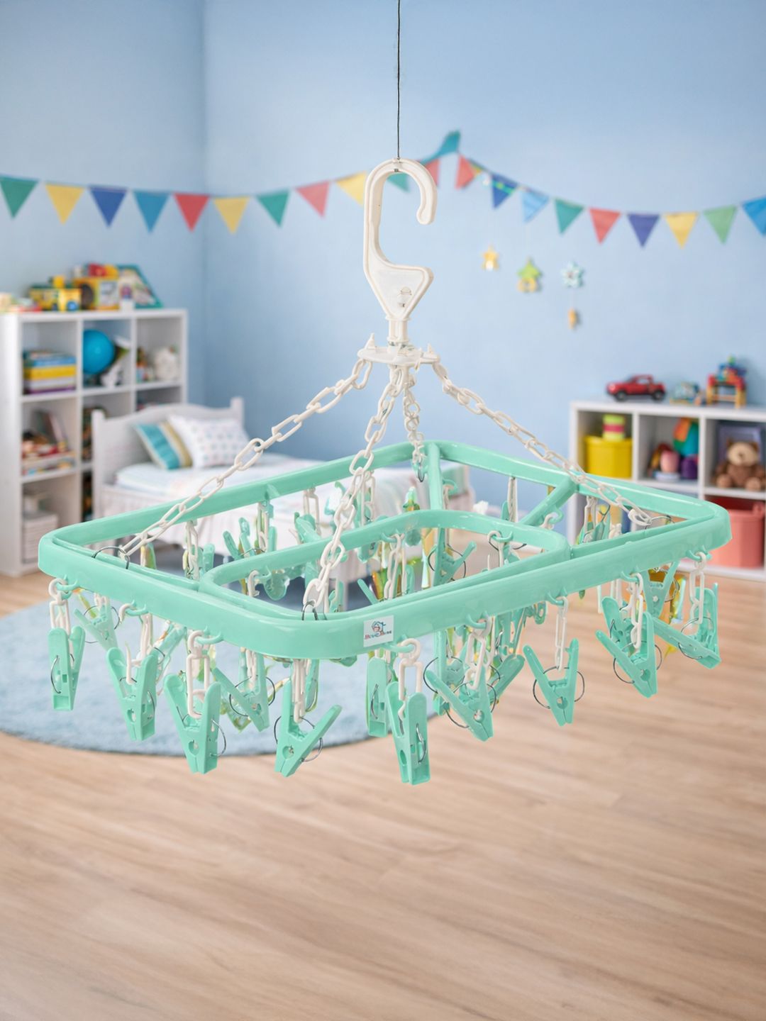 Kuber Industries Kuber Industries Green & White 360 Degree Portable Clips Drying Hanger Myntra sale