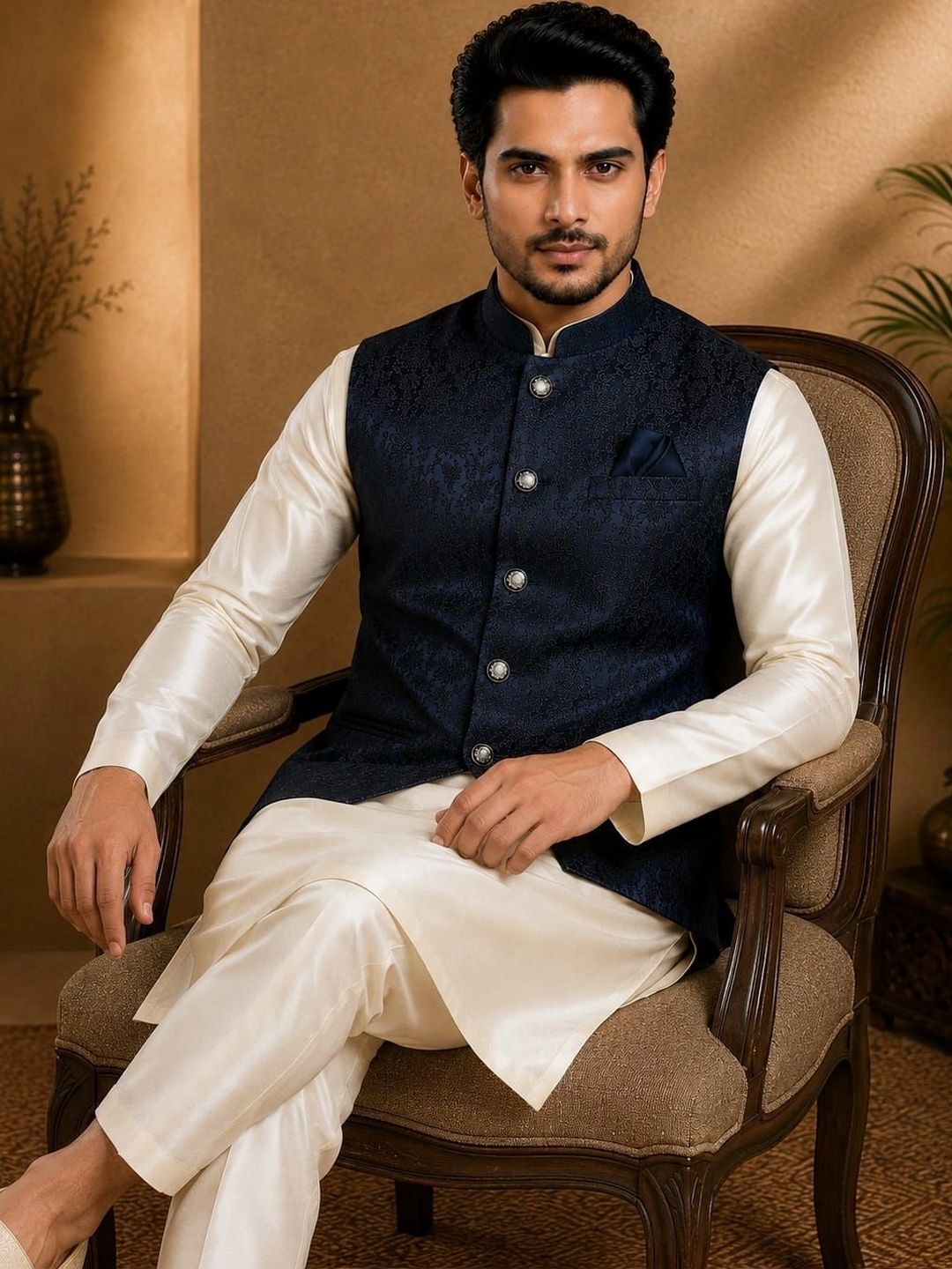 TRENDS OF ETHNIC TRENDS OF ETHNIC Mandarin Collar Nehru Jackets Myntra sale