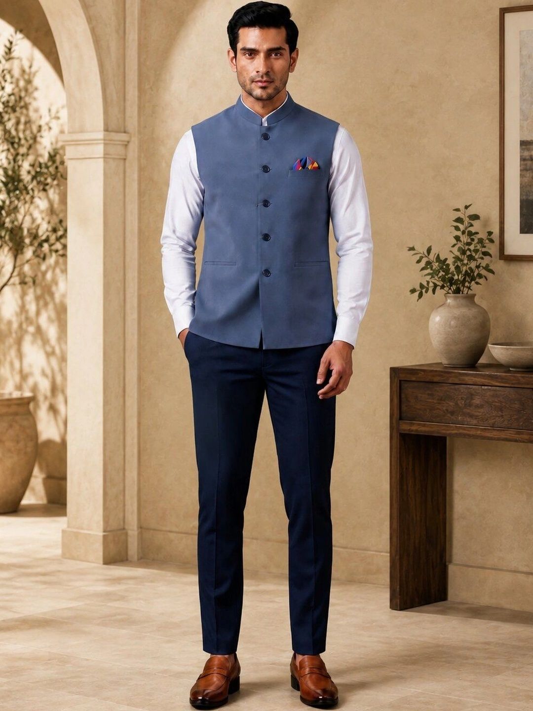Trends Of India Trends Of India Woven Nehru Jackets Myntra sale