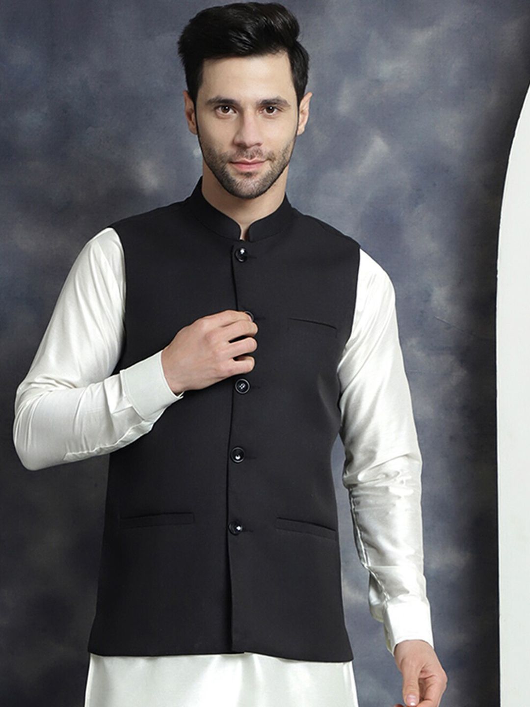 Jompers Jompers Mandarin Collar Nehru Jacket Myntra sale