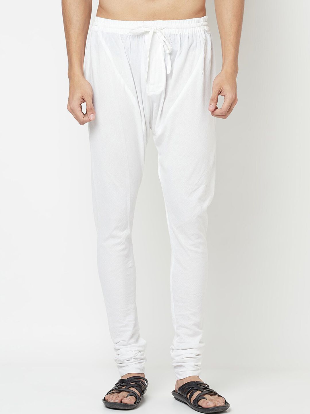 Fabindia Fabindia Men White Solid Cotton Regular Churidar Myntra sale