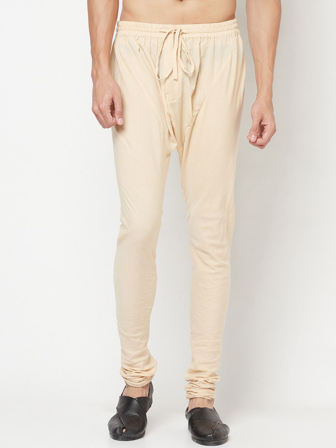 Fabindia Fabindia Men Beige Solid Straight-Fit Cotton Churidar Myntra sale