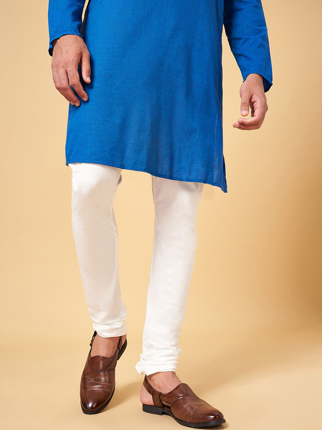 indus route by Pantaloons indus route by Pantaloons Men Straight Fit Cotton Churidar Myntra sale