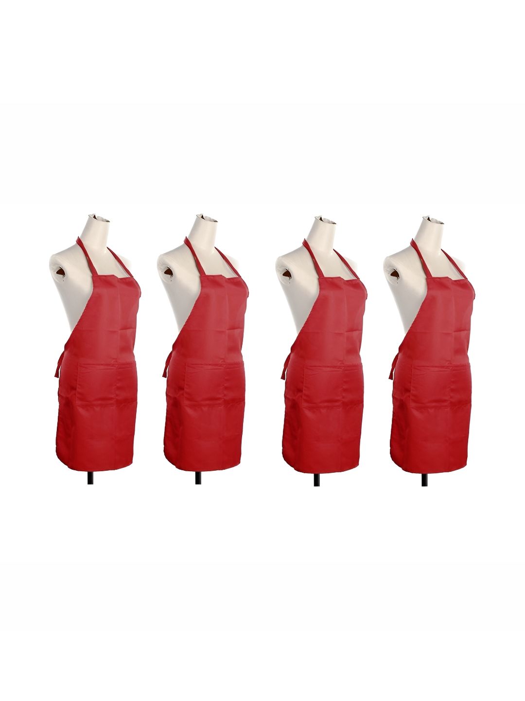 UrbanArts UrbanArts 4-Pcs Red Aprons With Front Pockets Myntra sale