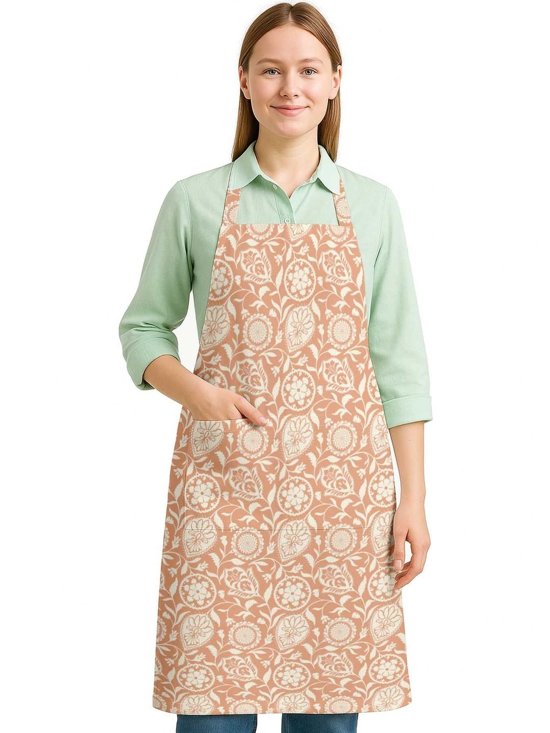 Vargottam Vargottam Peach Printed Cotton Aprons Myntra sale