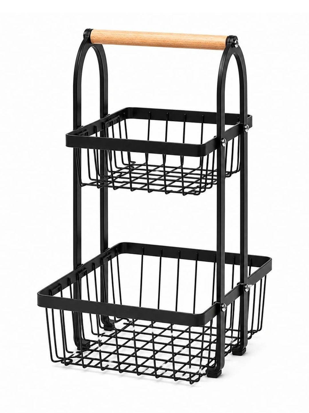 SAGEWARE 2 Tier Metal Fruit & Vegetable Storage Basket with Wooden Handle Myntra sale