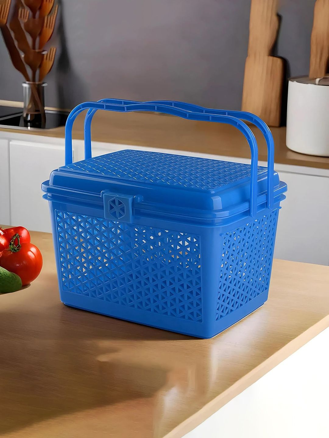 Kuber Industries Blue Netted Storage Basket Myntra sale
