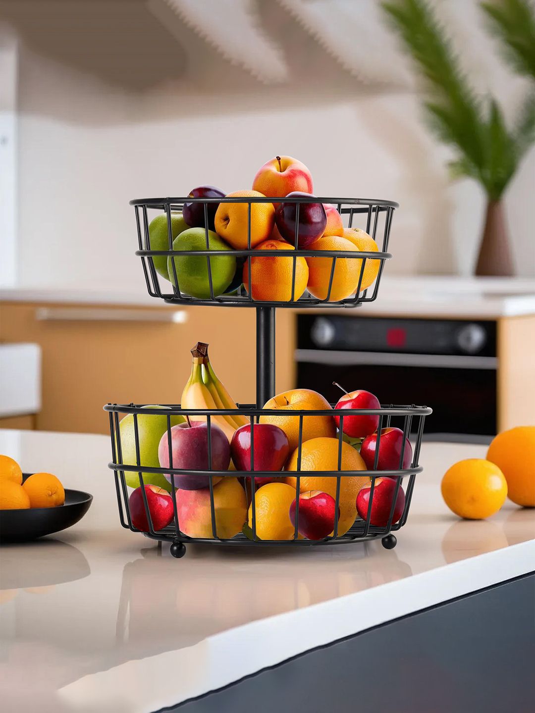 Kuber Industries Black 2-Layer Metal Storage Stand Myntra sale