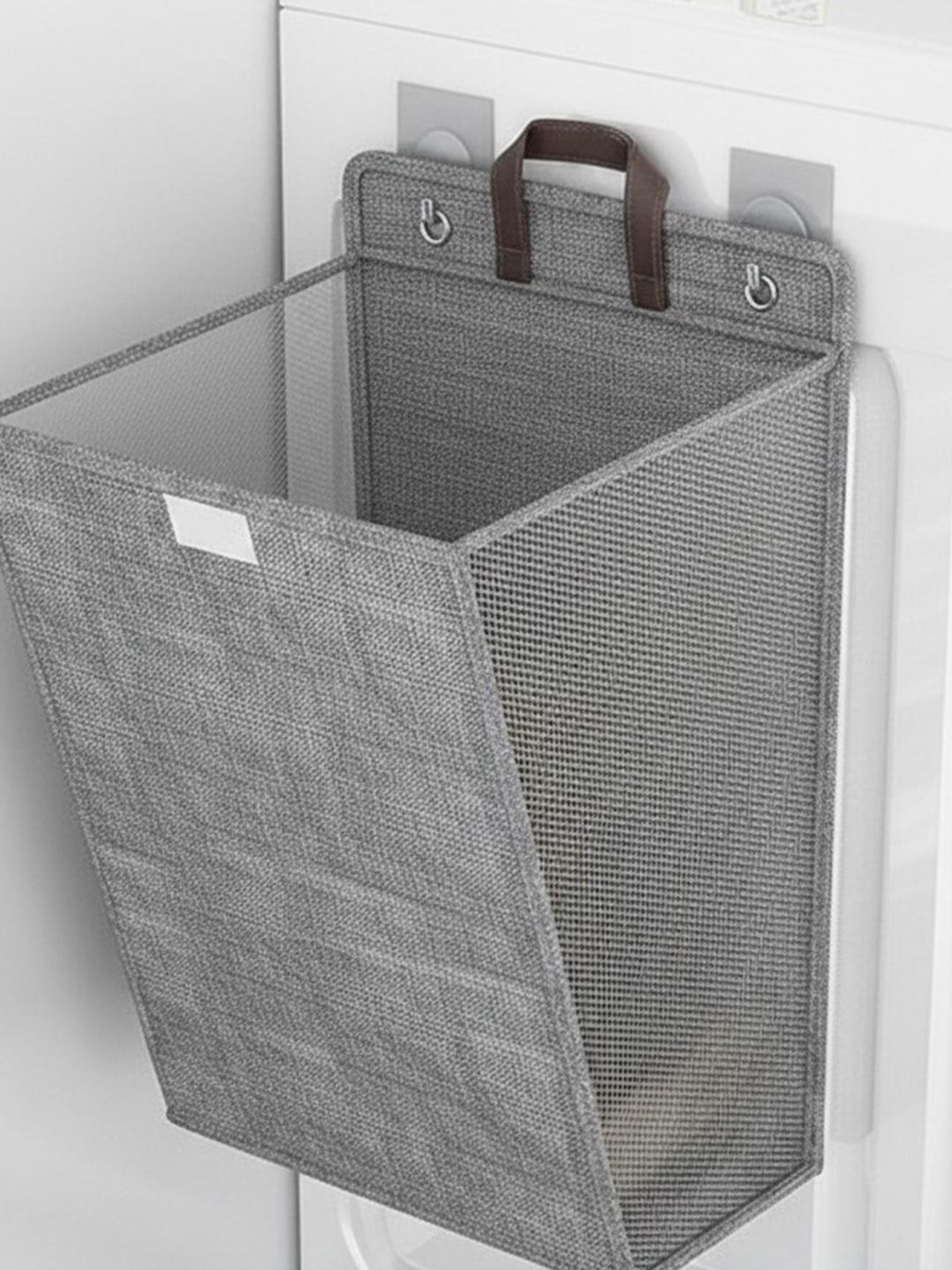 HOUSE OF QUIRK Grey Textured Linen Foldable Wall Mounted Laundry Basket Myntra sale