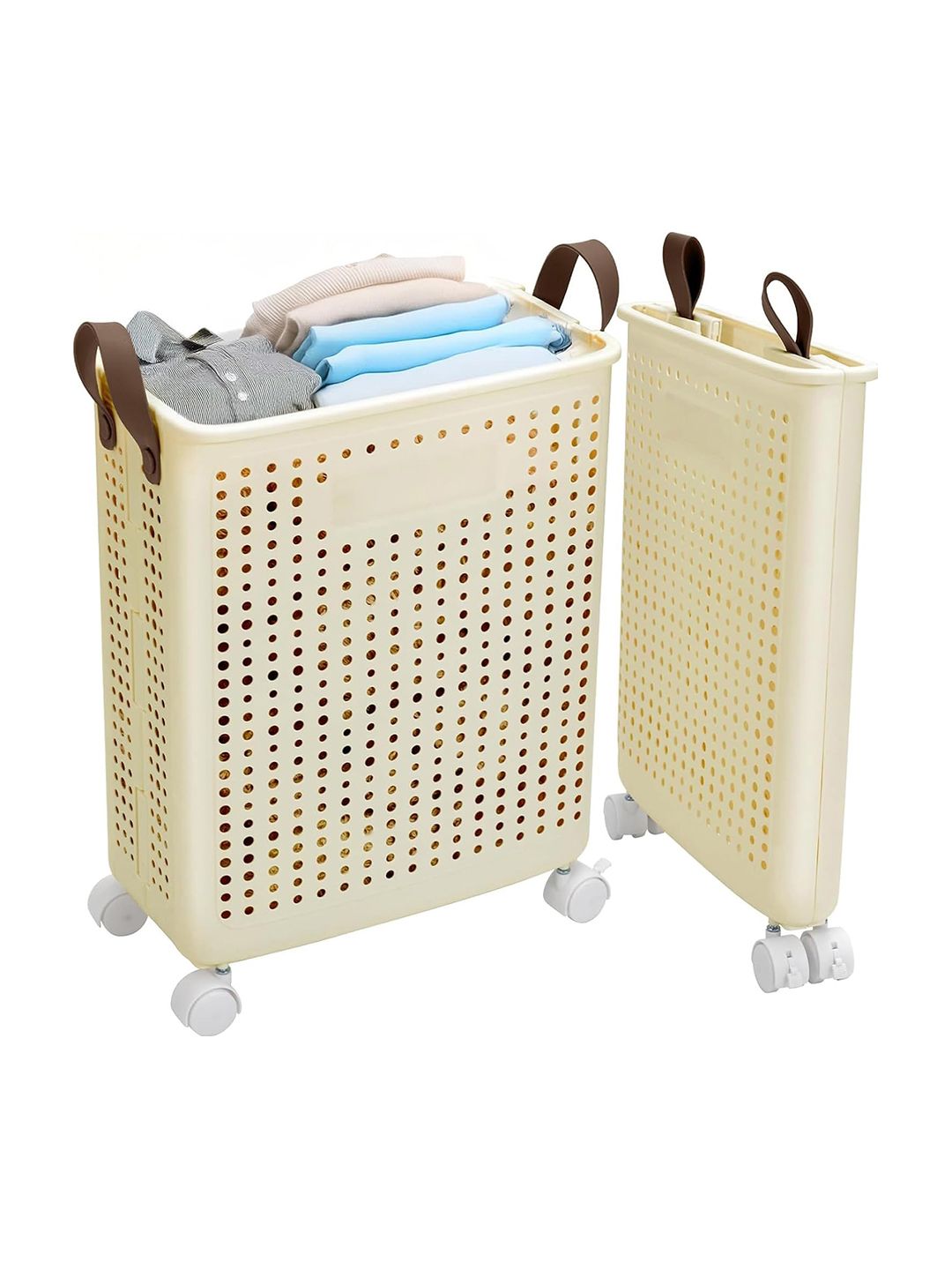 HOUSE OF QUIRK Cream Collapsible Laundry Laundry Bag Myntra sale