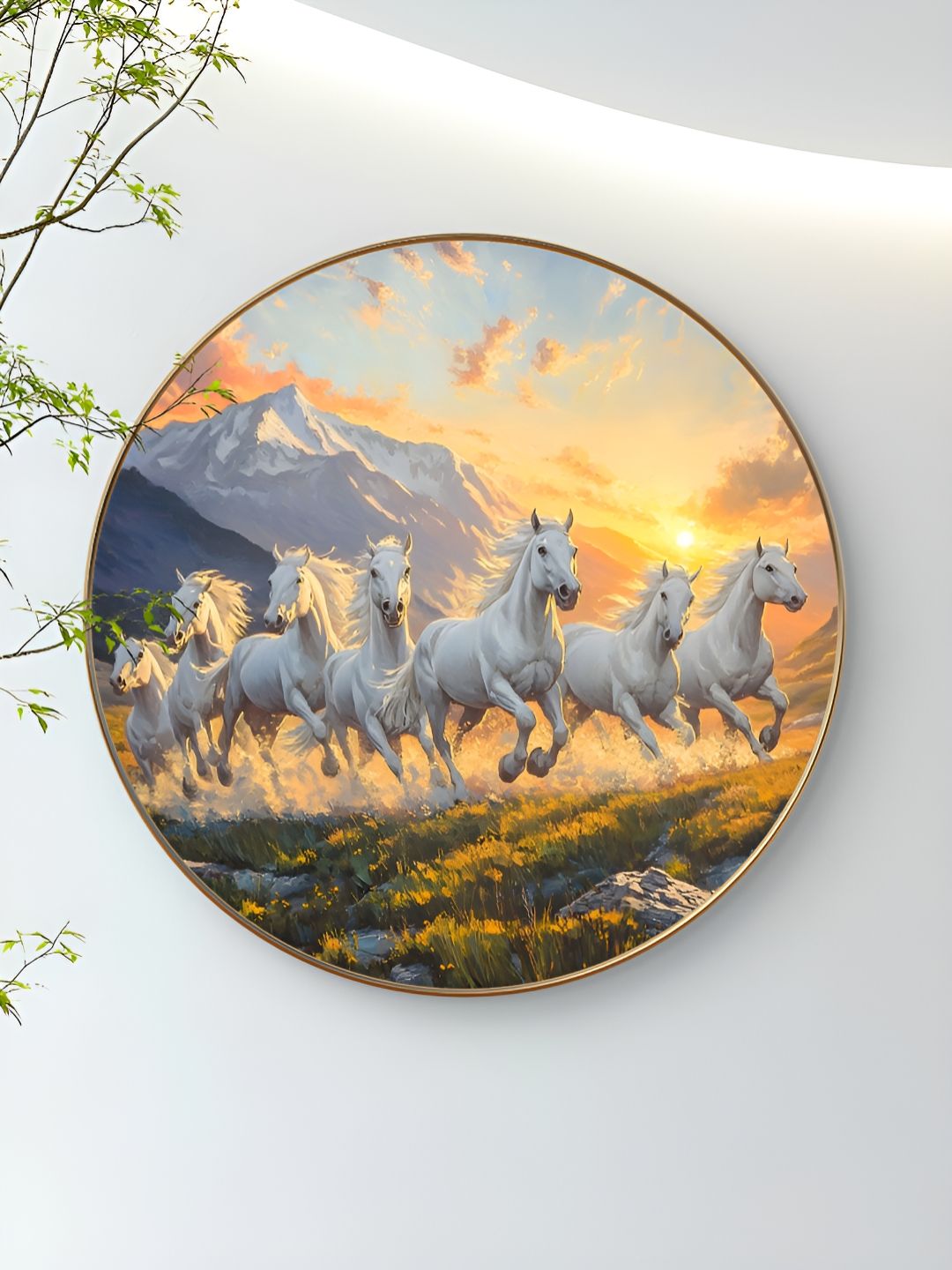 Myntra Elegant Homes Horse Gold Wood Wall Living Room Square Paintings Wall Art -23 x 23In Myntra sale