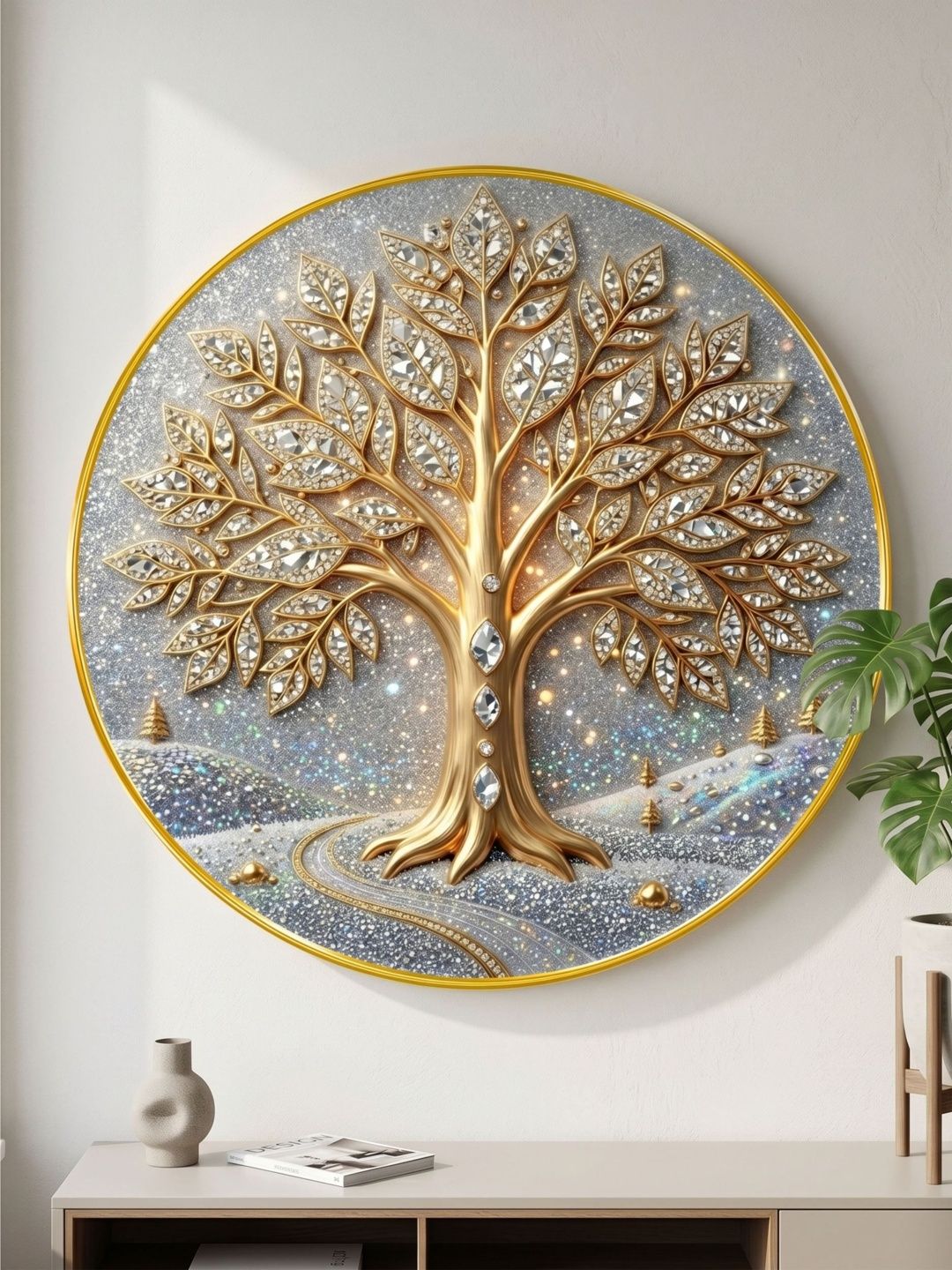 Myntra Elegant Homes Gold-Toned MDF Other Wall Paintings Myntra sale