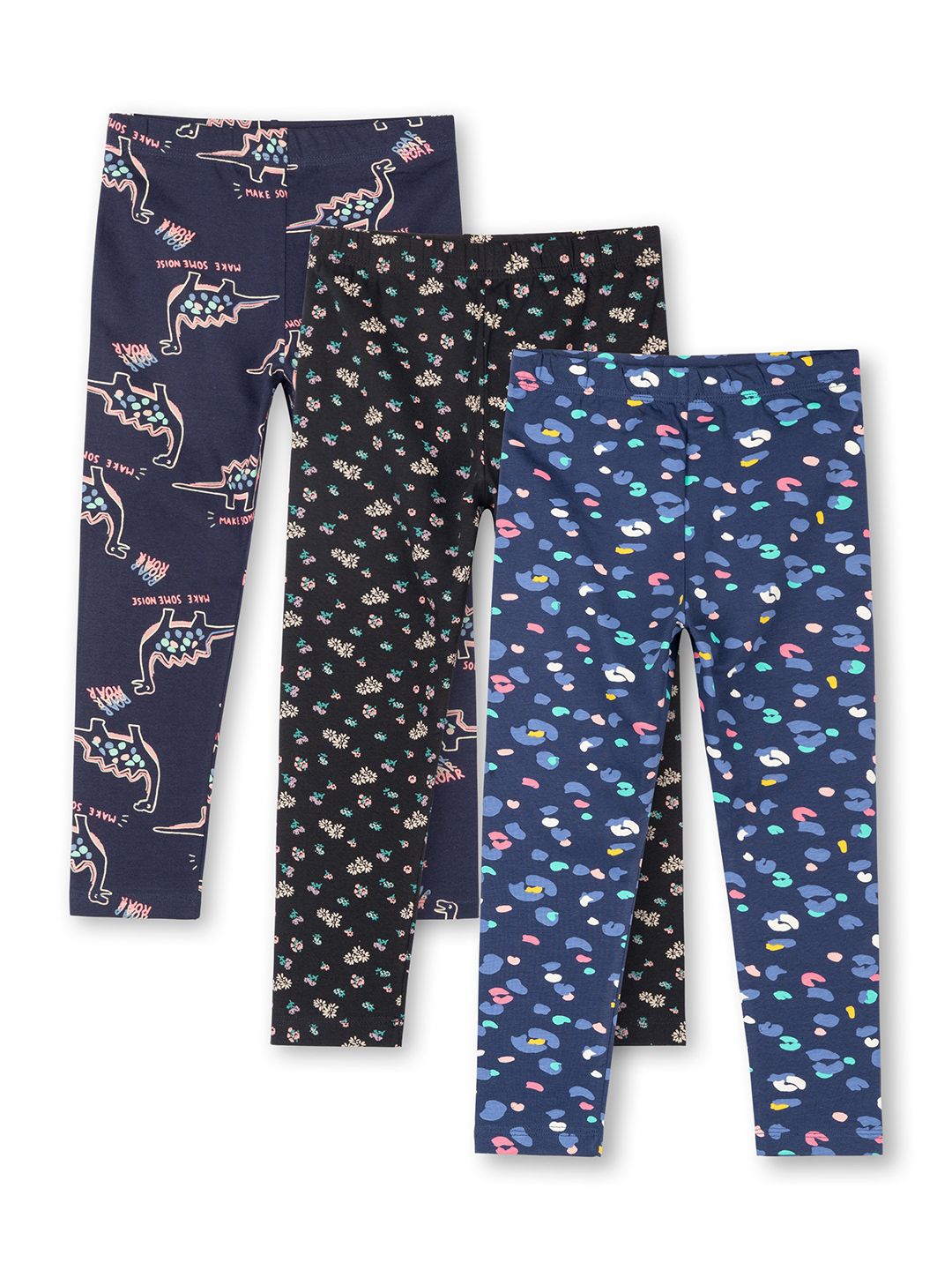 ariel Girls Pack Of 3 Graphic Printed Cotton Ankle-Length Leggings Myntra sale