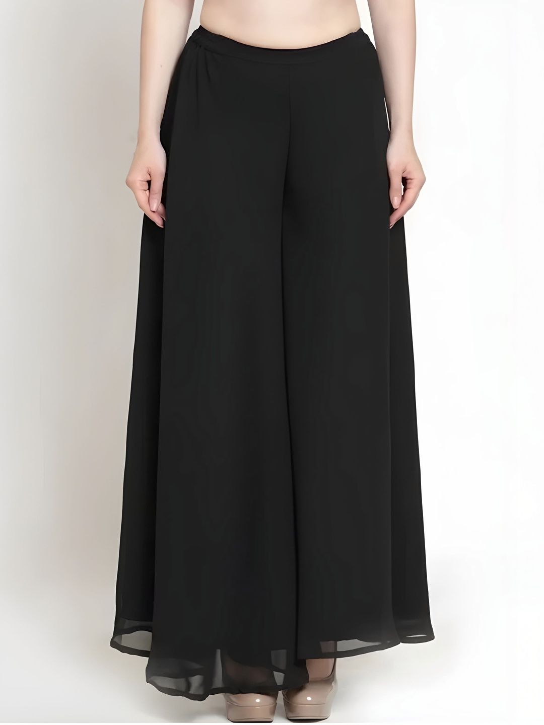 Farden Women Knitted Georgette Palazzos Myntra sale