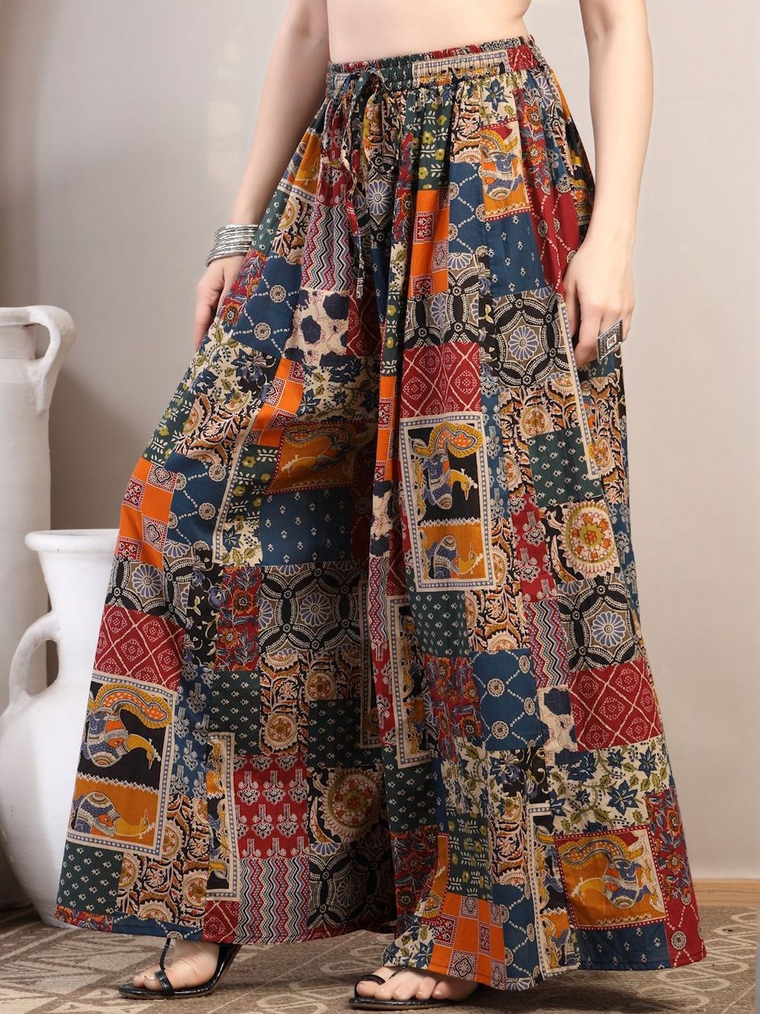 KALINI Women Printed Flared Ethnic Palazzos Myntra sale