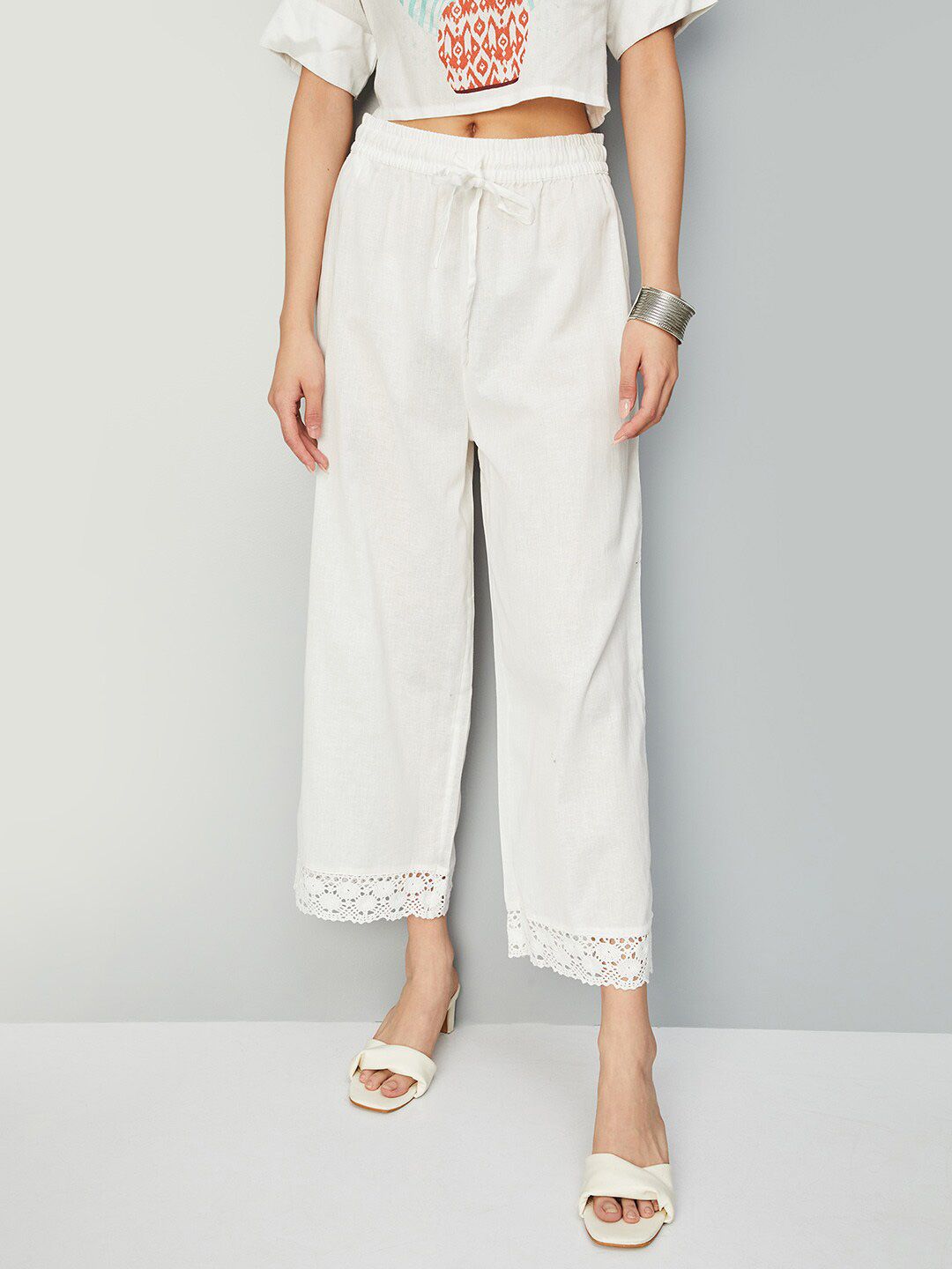max Straight Fit Cotton Palazzos Myntra sale