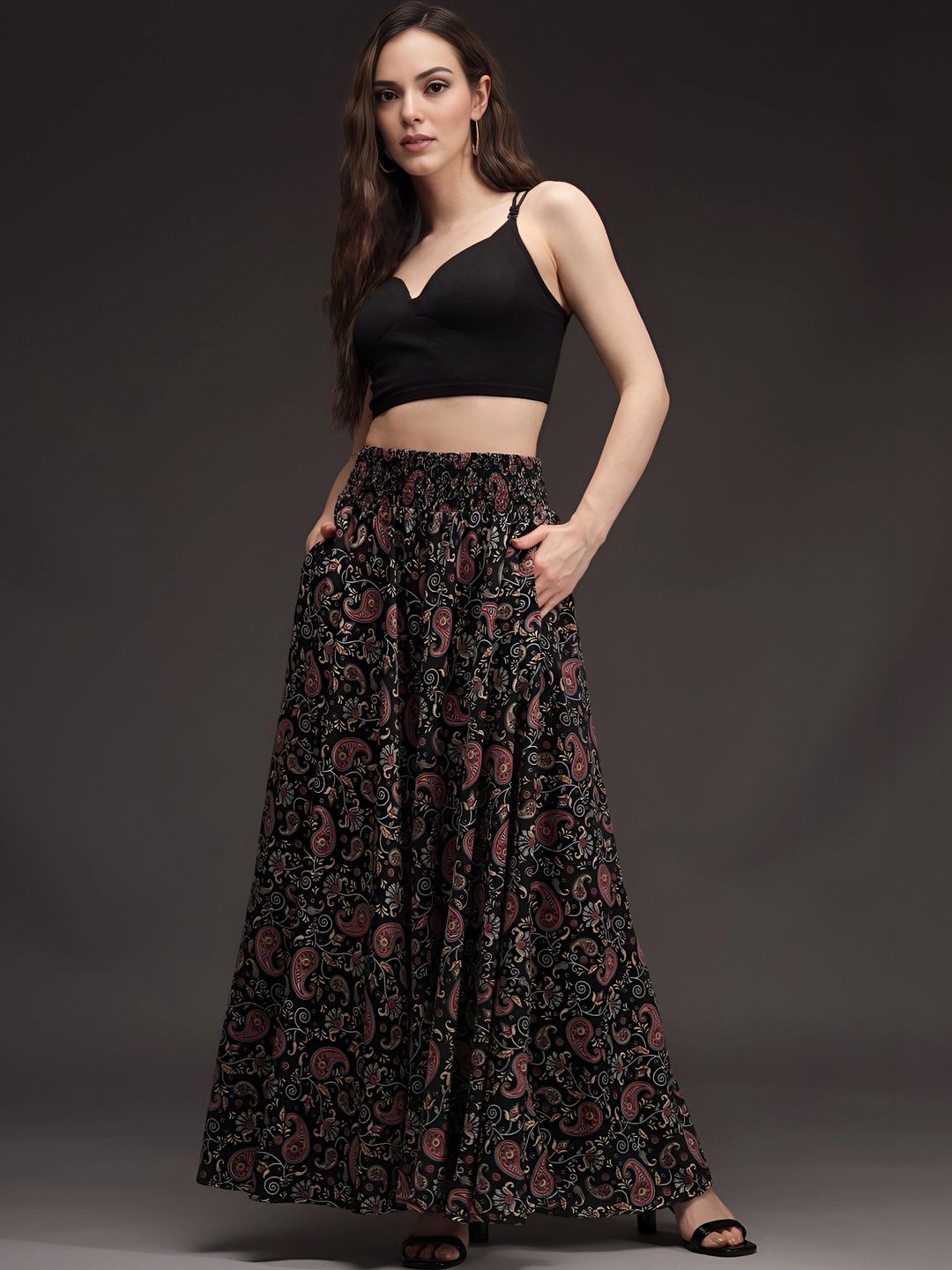 NEXSUS Women Flared Ethnic Palazzos Myntra sale
