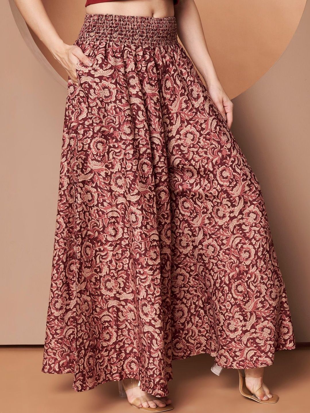 ZWERLON Women Floral Printed Flared Palazzos Myntra sale