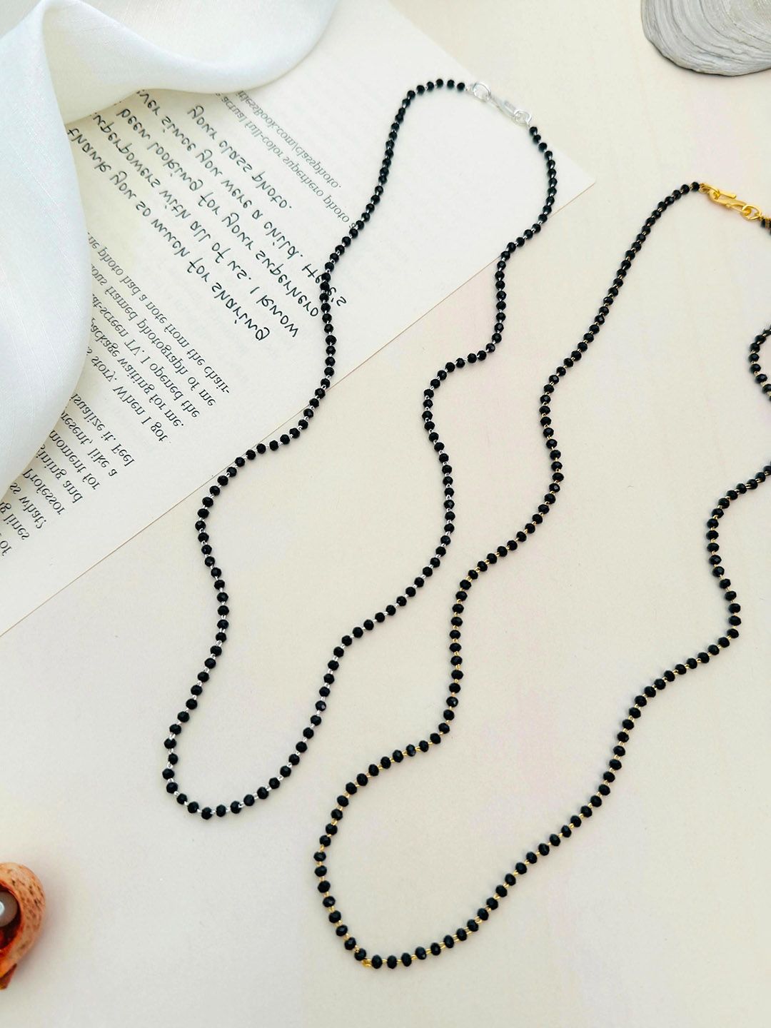 Anouk Set Of 2 Gold-Plated Beaded Mangalsutra Myntra sale