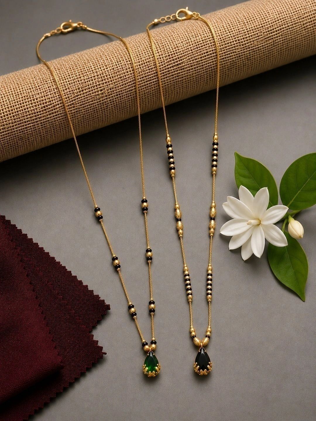 Anouk Set Of 2 Gold-Plated Zircon-Studded Mangalsutra Myntra sale