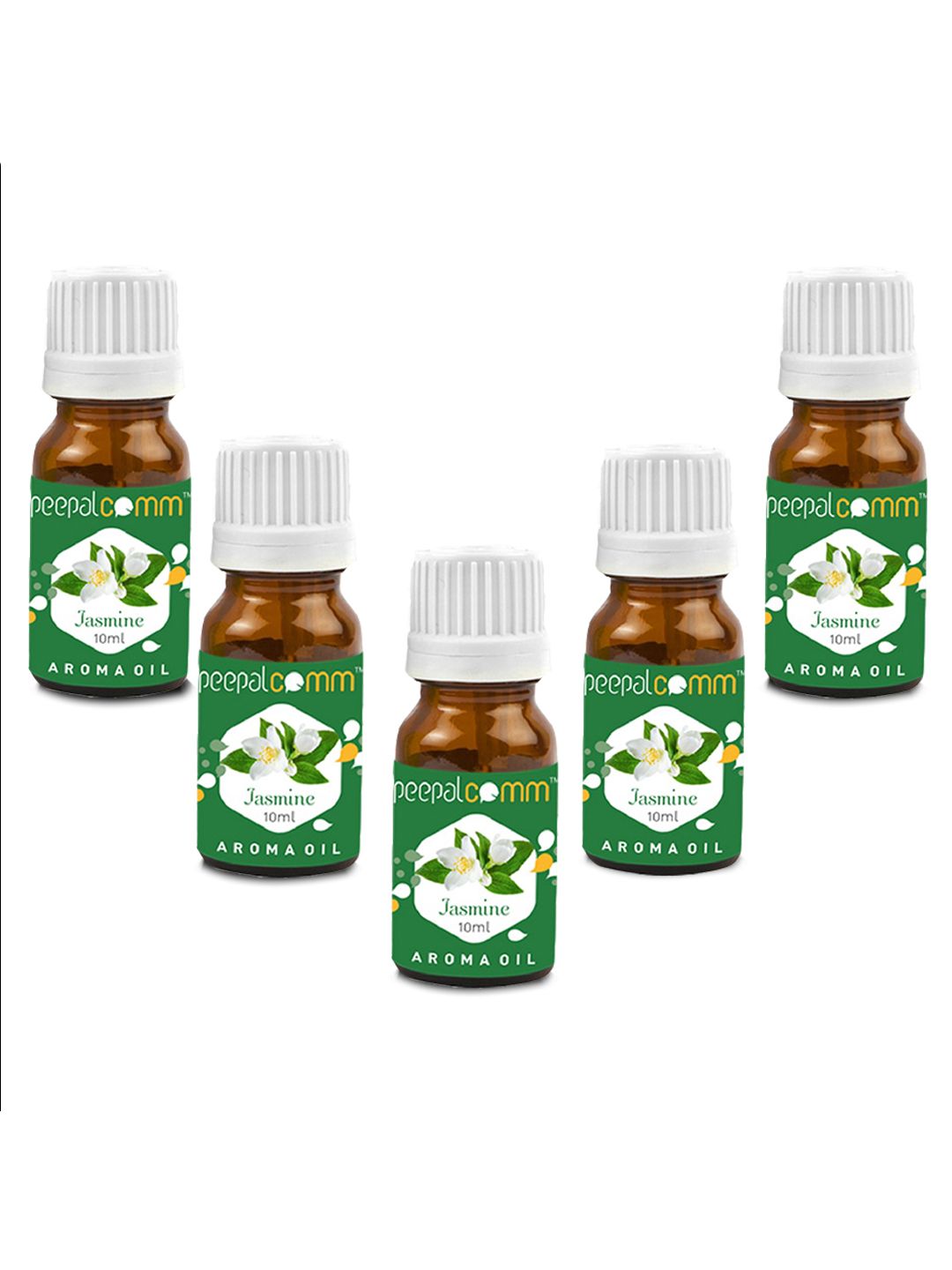 PEEPALCOMM Green & White 5 Pieces Jasmine Essential Oil 10 ml Myntra sale