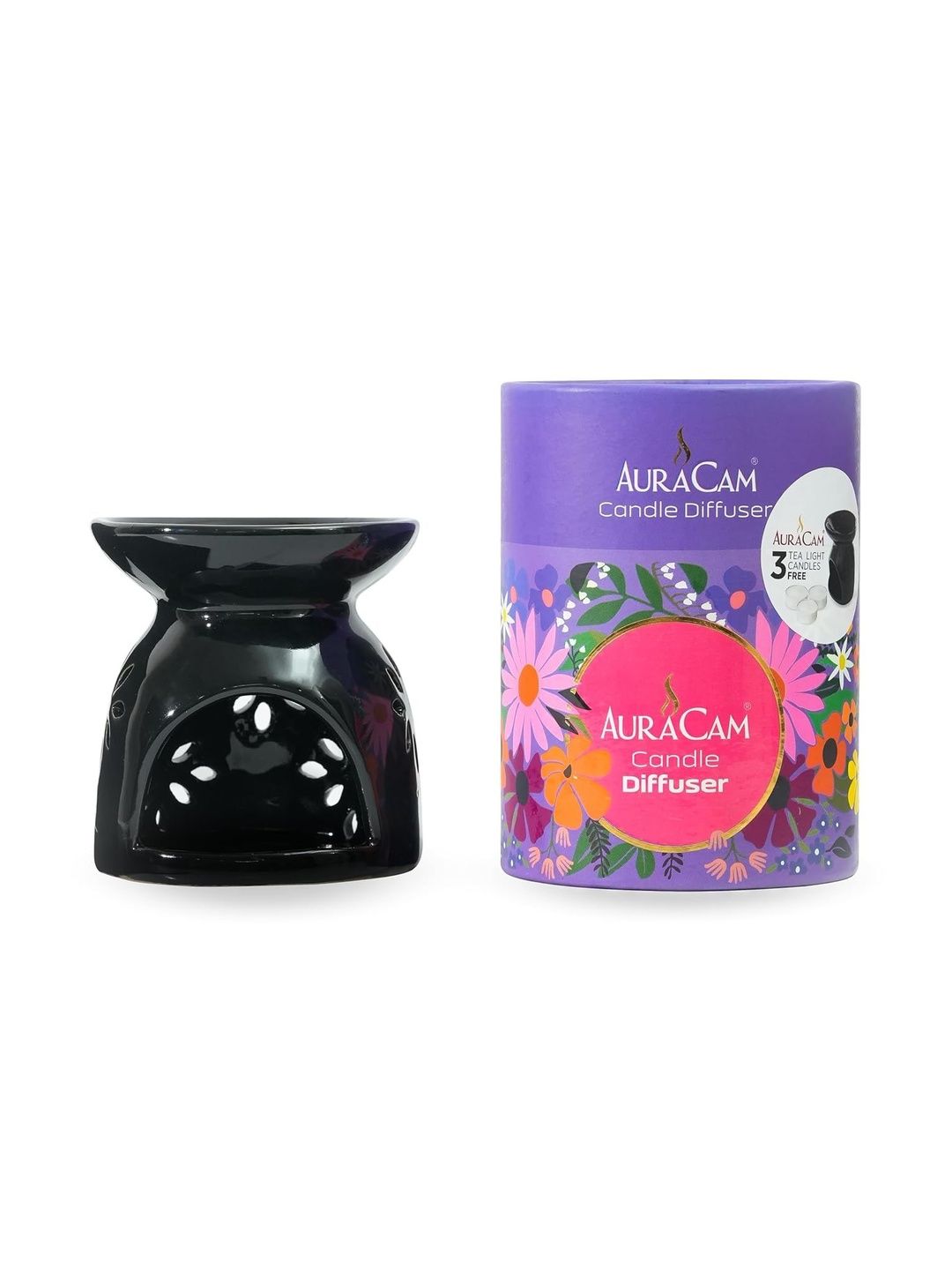 AuraCam Black Ceramic Aroma Oil Diffusers With Candle Diffuser Myntra sale