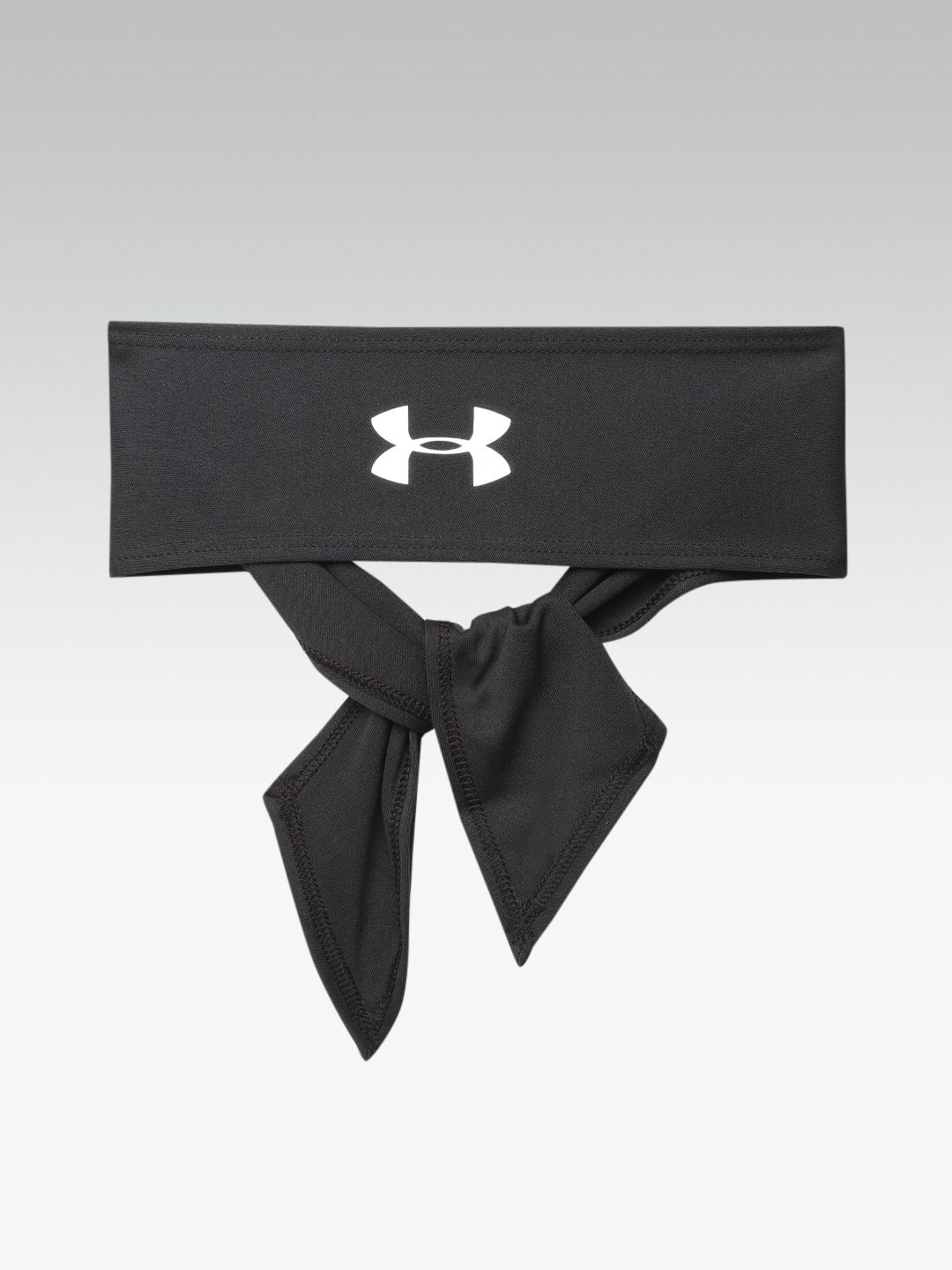 UNDER ARMOUR Unisex Black Solid Tie Headband with Printed Detail Myntra sale