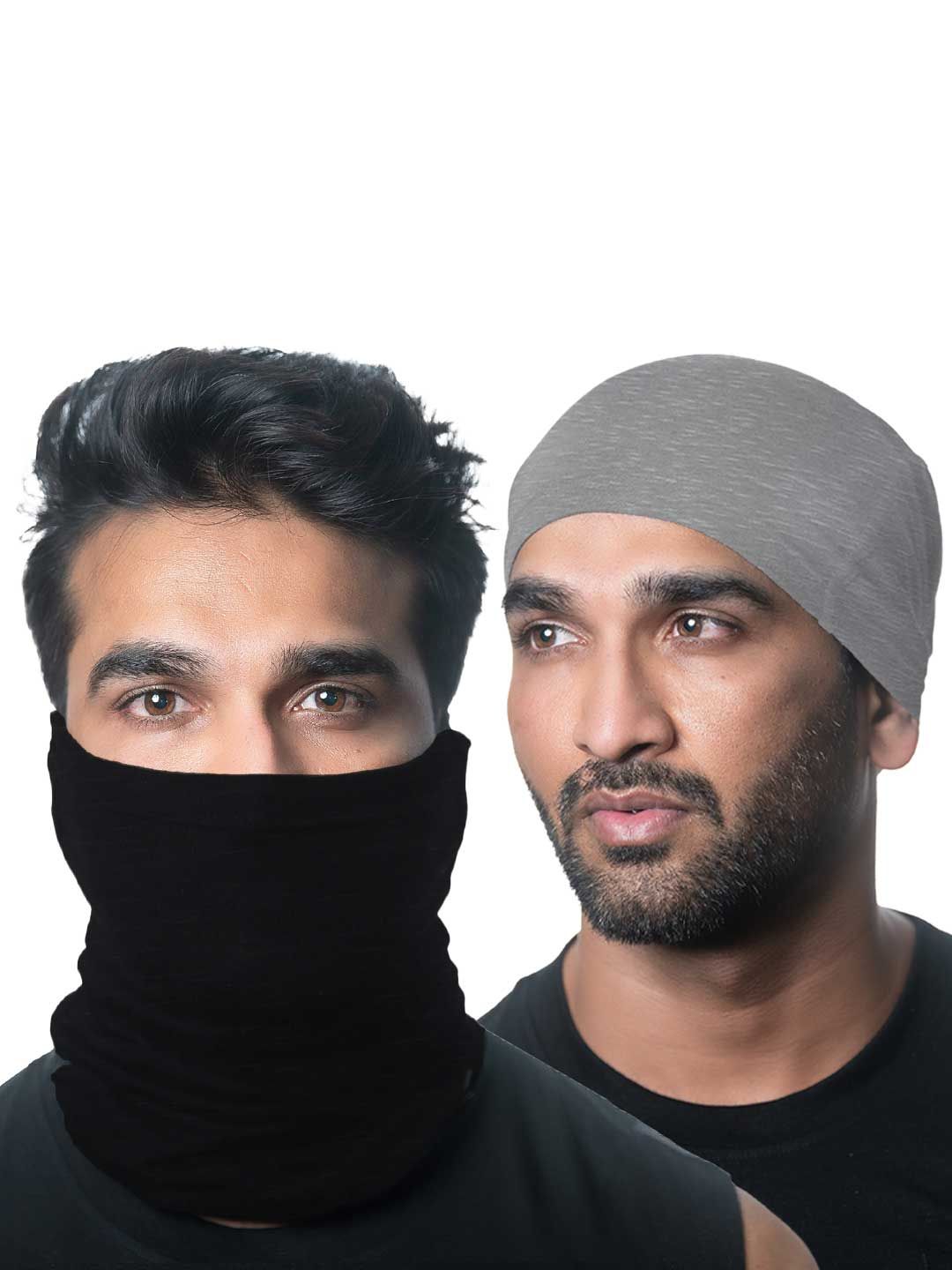 Heelium Unisex Pack of 2 Bamboo Soft Odour-free & Breathable Multipurpose Bandana Myntra sale