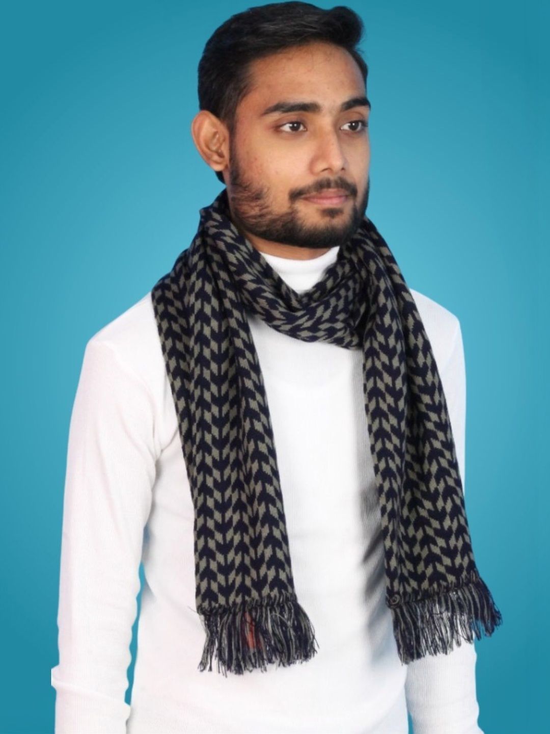 MHAX Men Patterned Merino Wool Mufflers Myntra sale