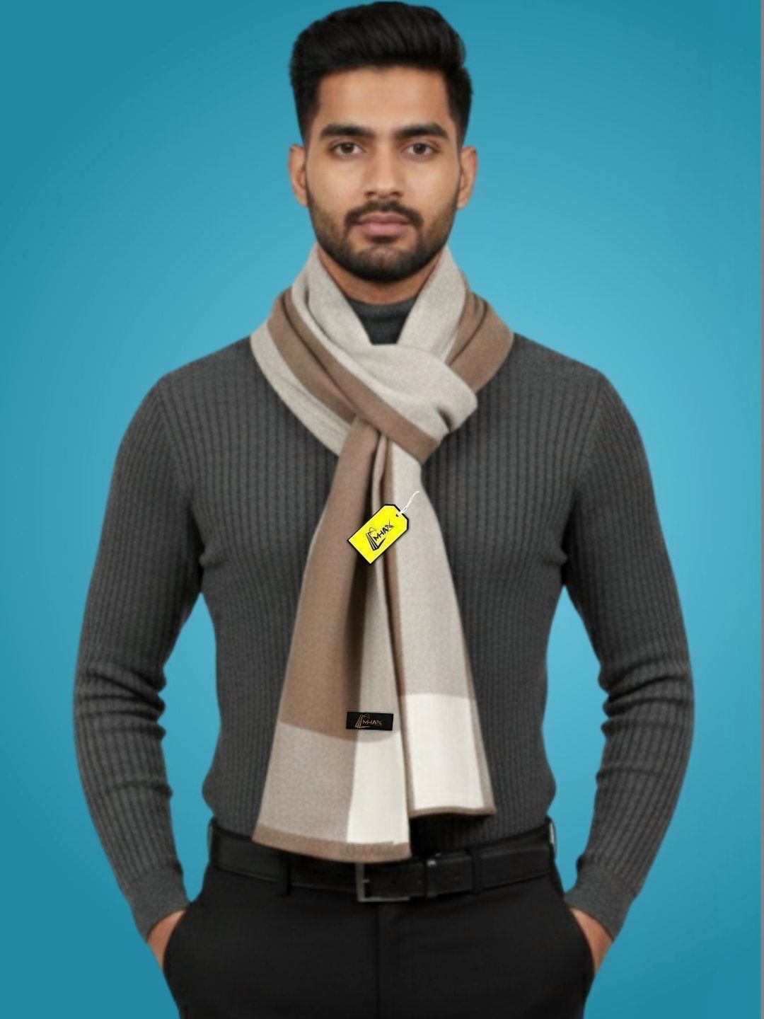 MHAX Men Checked Merino Wool Mufflers Myntra sale