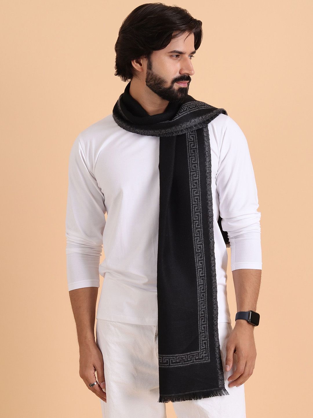 Tweedle Men Patterned Reversible Woolen Muffler Myntra sale