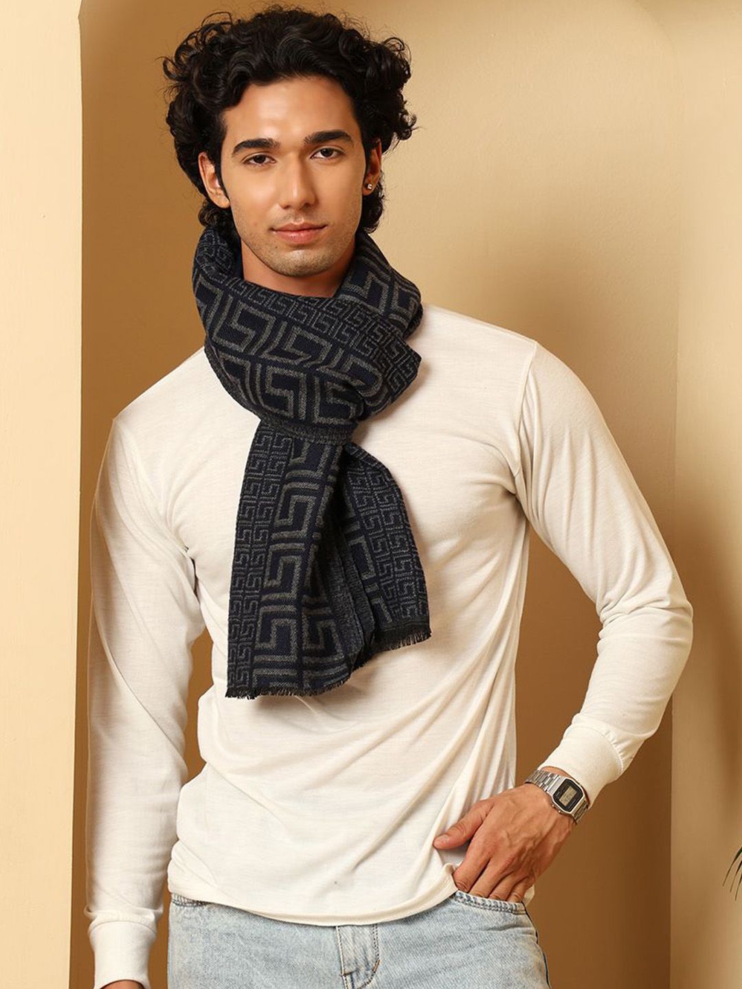 Tweedle Men Self Design Mufflers Myntra sale