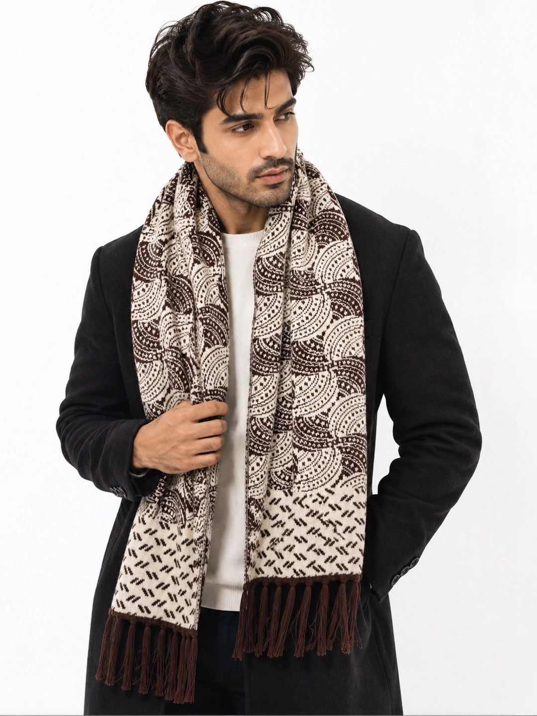 HETESHE Men Patterned Merino Wool Mufflers Myntra sale