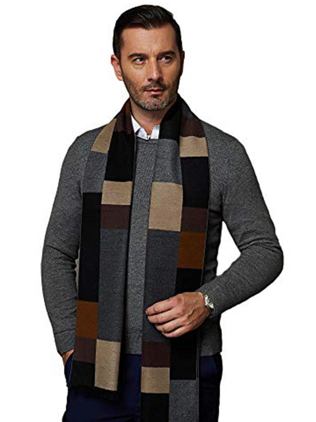 Alexvyan Colorblocked Woolen Cashmere Winter Muffler Myntra sale