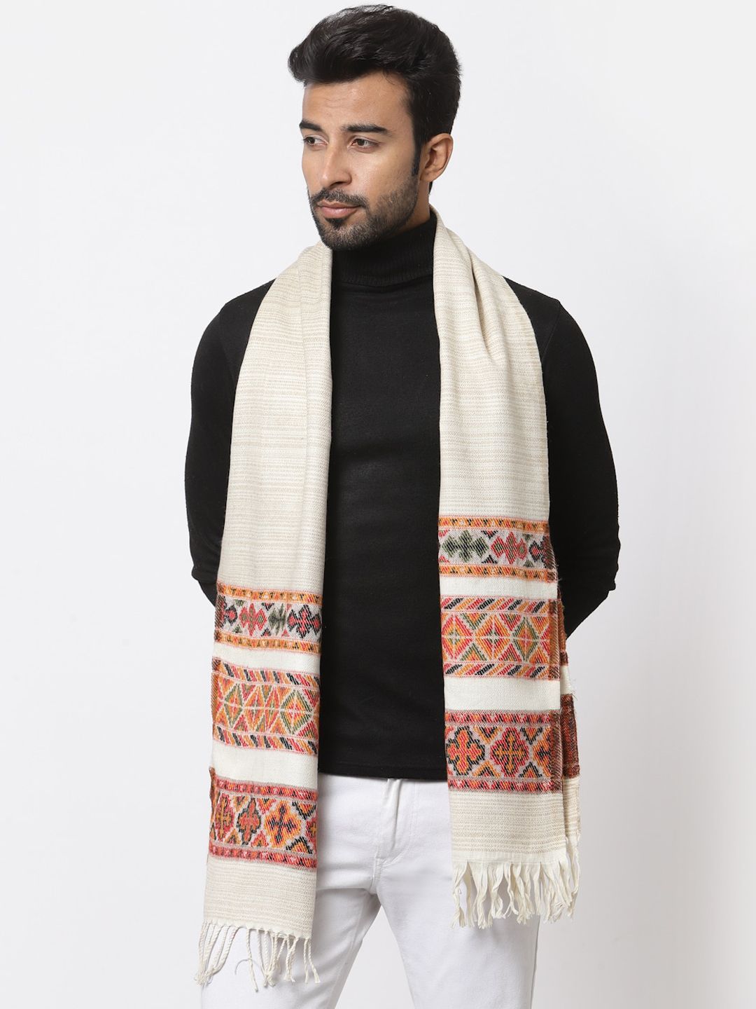 WEAVERS VILLA Self Design Acrylic Muffler Myntra sale